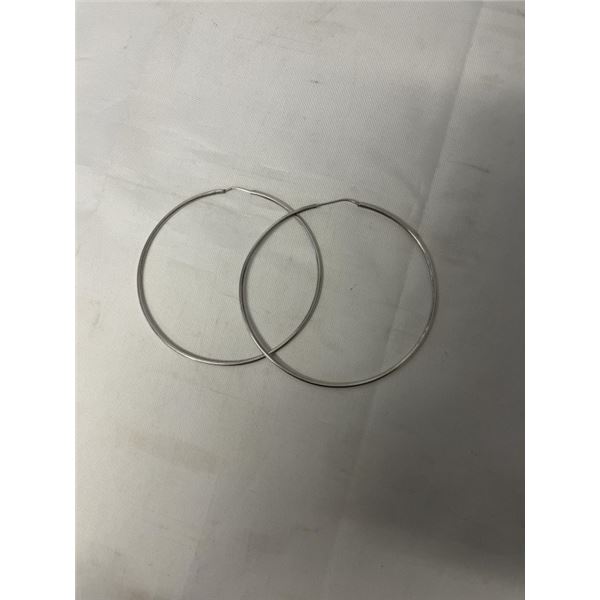 HUGE STERLING SILVER HOOP EARRINGS