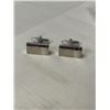 Image 1 : PAIR OF STERLING SILVER COLOUR MEDICAL DOCTOR CUFF LINKS EACH ENGRAVED MD