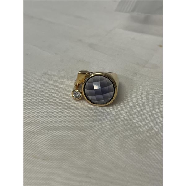 GOLD COLOUR STERLING SILVER RING, MARKED CHINA 925 (9) SIZE 9