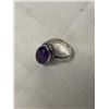 Image 2 : STERLING SILVER RING (TESTED) W/ GENUINE AMETHYST STONE, SIZE 8, MARKED 925