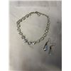 Image 1 : VINTAGE CRYSTAL CHOKER NECKLACE AND PAIR OF EARRINGS