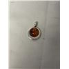 Image 1 : STERLING SILVER W/ AMBER PENDANT (TESTED) MARKED 925