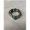 Image 2 : SILVER COLOUR W/ TURQUOISE STONES STRETCH BRACELET