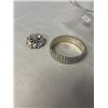 Image 1 : VINTAGE AURORA BOREALIS RHINESTONES STRETCH BRACELET AND BROOCH