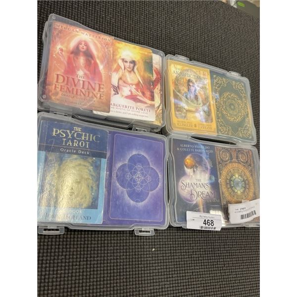 4 COMPLETE SETS OF TARROT CARDS
