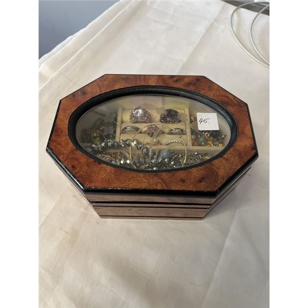 VINTAGE JEWELRY BOX W/ LOTS OF CONTENTS