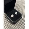 Image 2 : NEW PLATINUM PLATED 1.0CT EACH SIMULATED DIAMOND (CZ) HEART HALO STUD EARRINGS