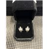 Image 1 : NEW PLATINUM PLATED 15.0MM SIMULATED DIAMOND (CZ) HUGGIE EARRINGS