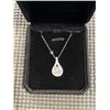 Image 2 : NEW STERLING SILVER 3.0CT SIMULATED DIAMOND (CZ) TEARDROP NECKLACE, ADJUSTABLE 16" TO 18" MOUNTED IN