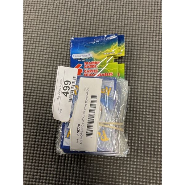 17 UNOPENED PACKS OF POKEMON CARDS, 200 CARDS TOTAL