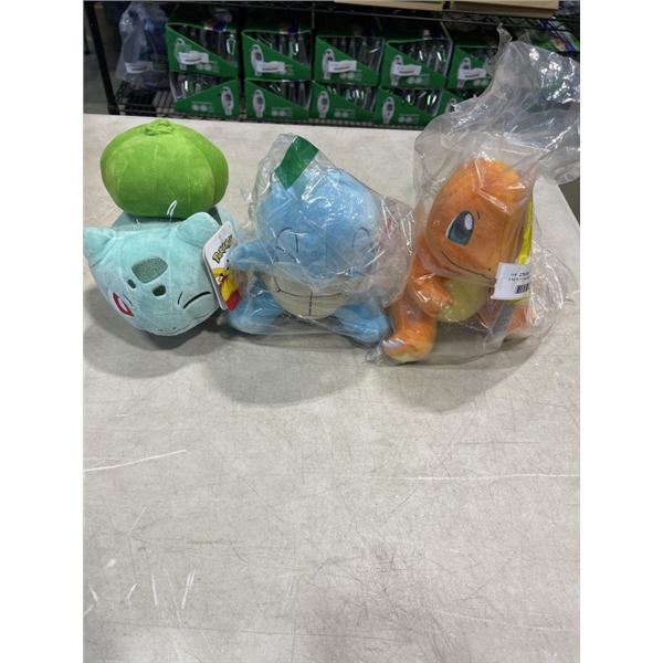 3 NEW POKEMON STUFFED ANIMALS