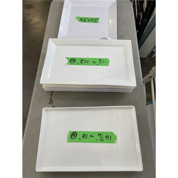 13 SERVING TRAYS GLASS AND ACRYLIC