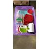 Image 2 : STORAGE TOTE OF ASSORTED KITCHEN AND HOUSEHOLD ITEMS