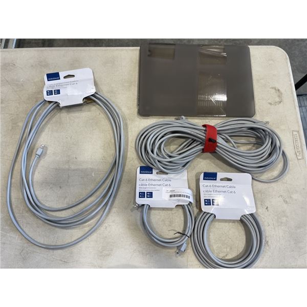 ASSORTED LENGTHS OF CAT 6 CABLES AND HARD SHELL CASE