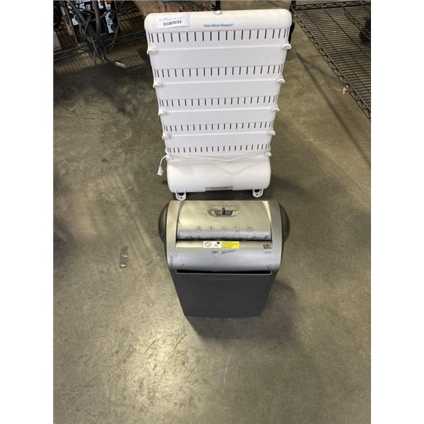 PAPER SHREDDER AND HAMILTON BEACH GARMET DRYER