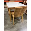 Image 2 : DROP SIDE WHITE TOP TABLE WITH 2 RATTAN CHAIRS
