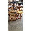 Image 1 : RATTAN SHELF UNIT AND BARSTOOL