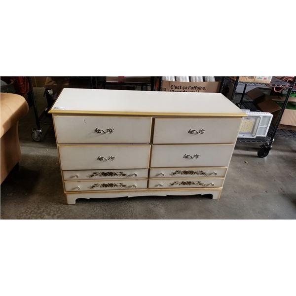 VINTAGE WHITE 6 DRAWER DRESSER