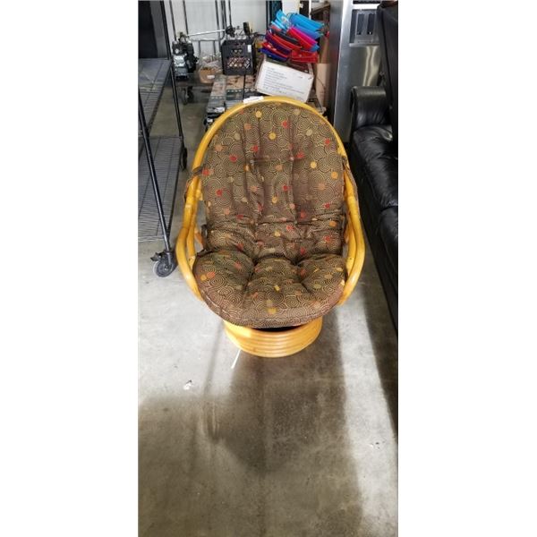 MCM BAMBOO SWIVEL ROCKING CHAIR