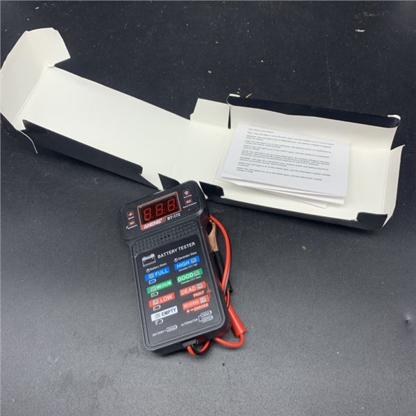 NEW 12V MULTIFUNCTIONAL BATTERY TESTER WITH LED DISPLAY & REVERSE CONNECTION ALARM
