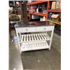 Image 1 : WHITE ROLLING MATEL TOP KITCHEN BLOCK