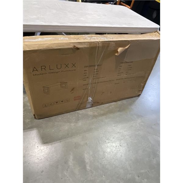 ARLUX MODERN DESIGN EVA COFFEE TABLE, GOLD WITH GLASS TOP