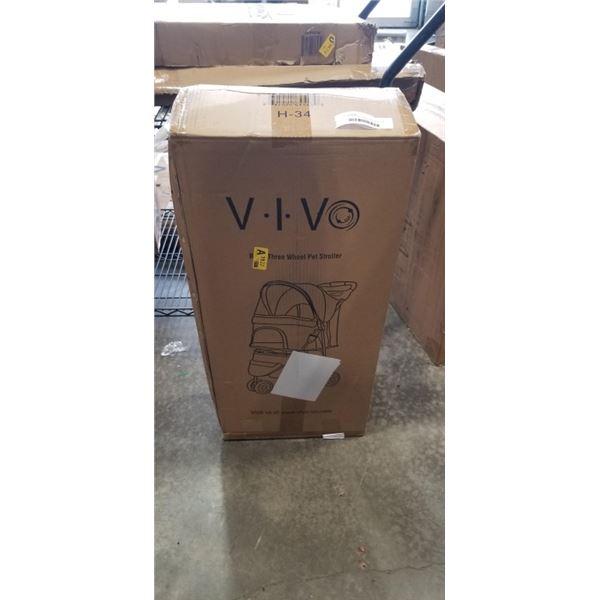 VIVO BLACK THREE WHEEL PET STROLLER