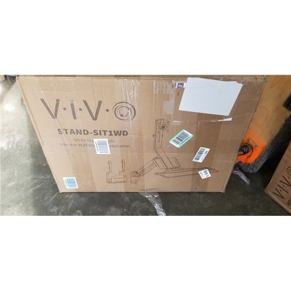 VIVO SIT TO STAND SINGLE MONITOR WALL MOUNT WORK STATION