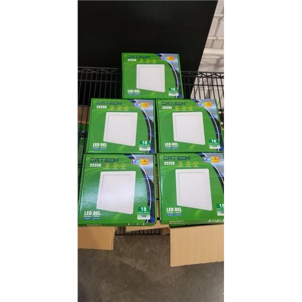 5 NEW ORTECH LED 9 INCH FLUSH MOUNT DOWN LIGHTS, 5000K