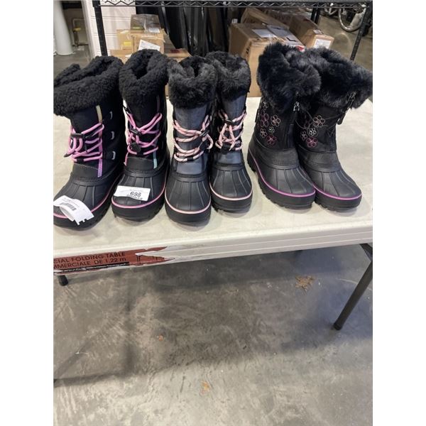 3 NEW SIZE 2 GIRLS WINTER BOOTS