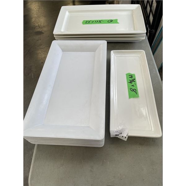 12 SERVING TRAYS GLASS AND ACRYLIC