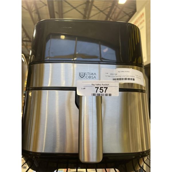 ULTIMA COSA DIGITAL 5.2QT AIR FRYER - TESTED WORKING, RETAIL $219