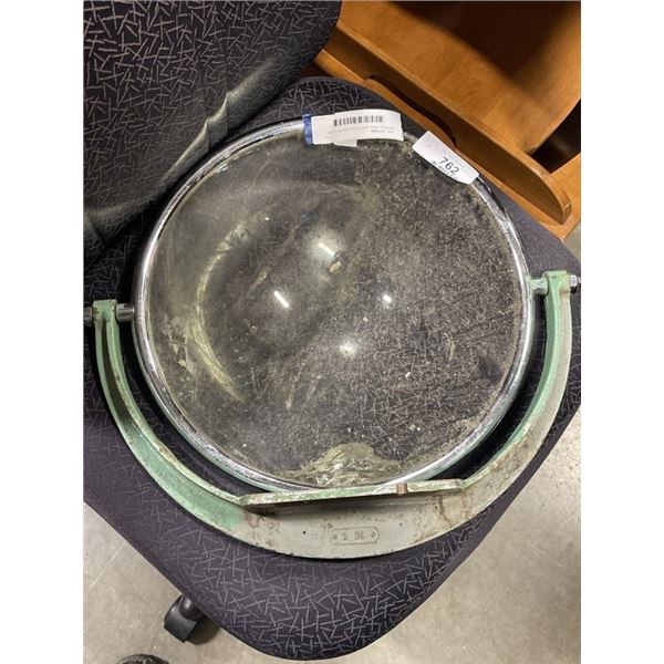 ANTIQUE WALL MOUNTED CONVEX GLASS, 16 INCH DIAMETER
