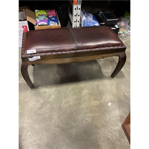 REPRODUCTION LEATHER TOP BENCH