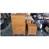 Image 1 : 5 DRAWER PINE HIGH BOY DRESSER AND NIGHT STAND