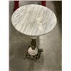 Image 2 : MARBLE TOP PLANTSTAND AND RED VINTAGE STOOL