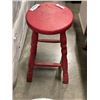 Image 3 : MARBLE TOP PLANTSTAND AND RED VINTAGE STOOL