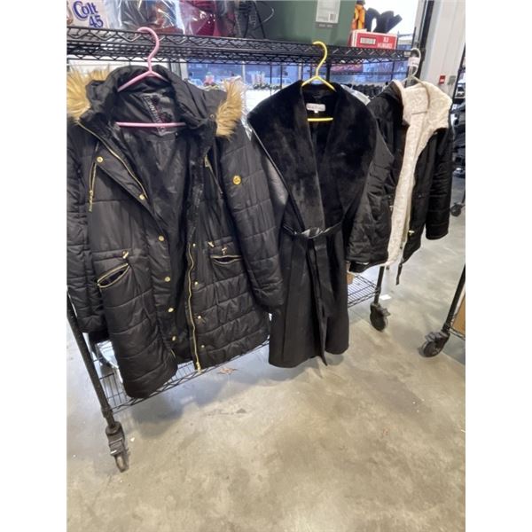 3 LADIES WINTER COATS, SIZE LARGE