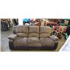 Image 1 : LEATHER AND MICORFIBER 3 SEATER, DOUBLE RECLINER SOFA