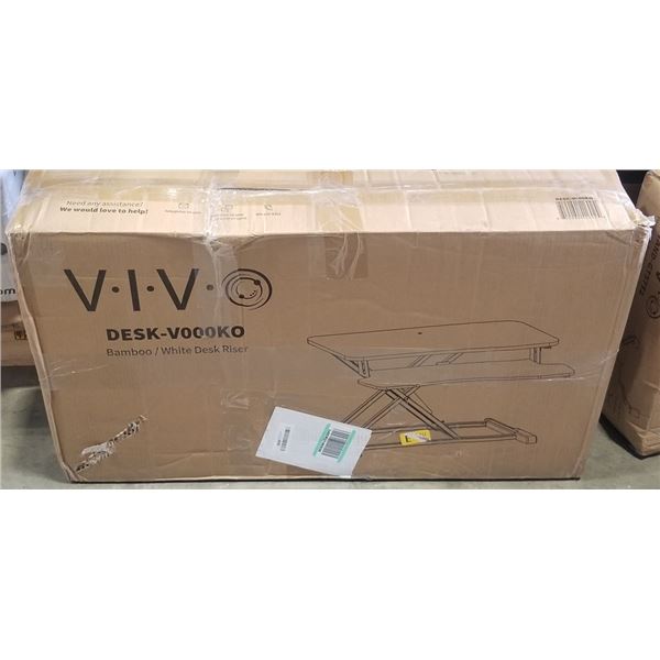 VIVO WHITE / BAMBOO DESK RISER