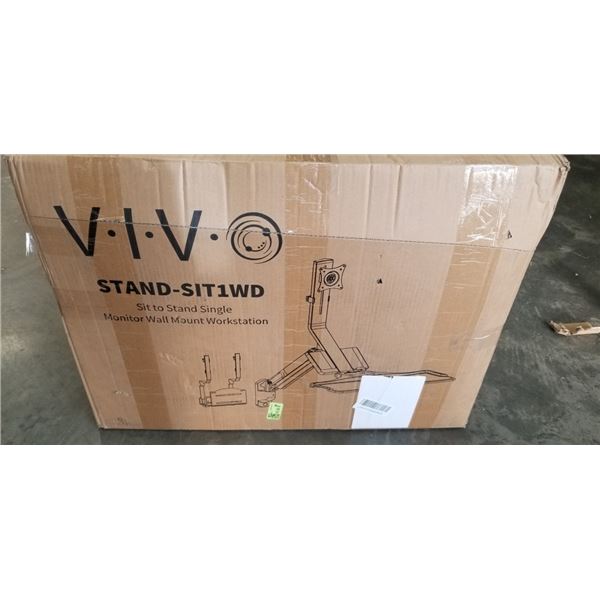 VIVO SIT TO STAND SINGLE MONITOR WALL MOUNT WORKSTATION