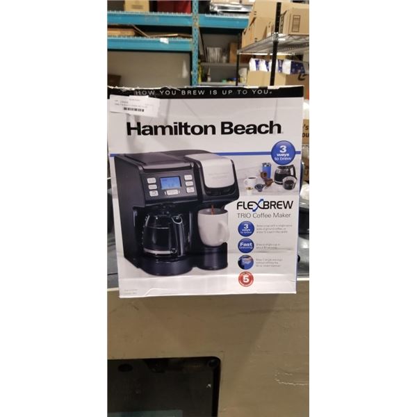 HAMILTON BEACH FLEXBREW TRIO 12 CUP COFFEE MAKER - TESTED WORKING, RETAIL $118