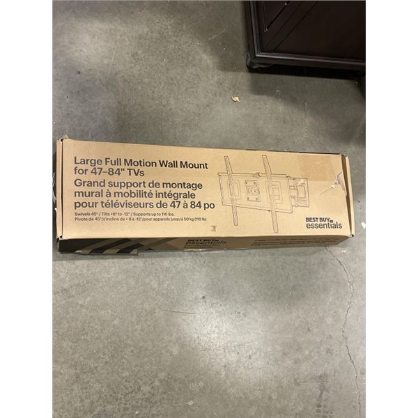 BEST BUY ESSENTIALS LARGE 47-84 INCH FULL MOTION TV WALL MOUNT