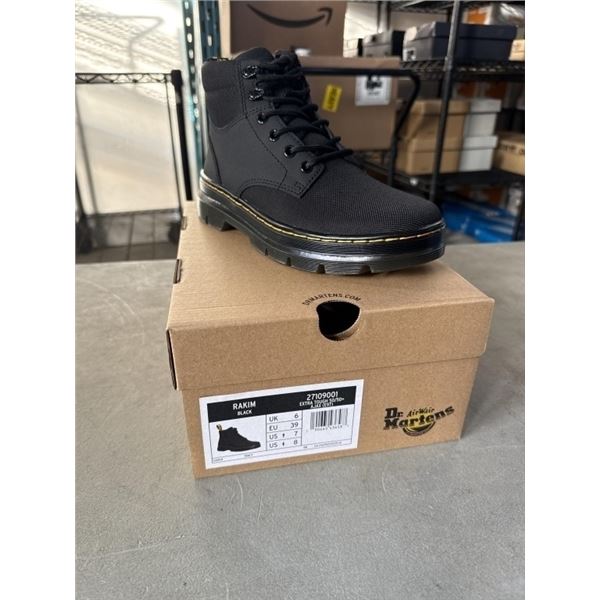 NEW PAIR OF DR. MARTENS AIR WAIR RAKIM BLACK EXTRA TOUGH 50/50 AJAX SIZE US MENS 7, LADIES 8