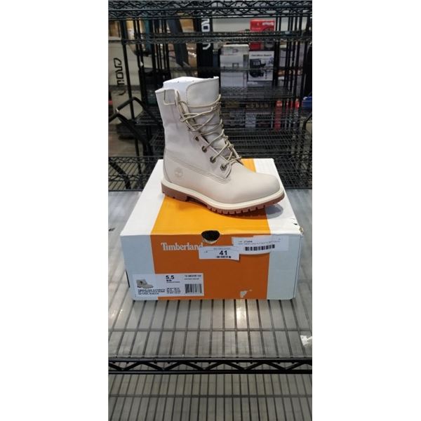 NEW TIMBERLAND AUTHENTIC WP FLEECE FOLD DOWN NATURAL NUBUCK BOOTS, SIZE WOMENS 5.5
