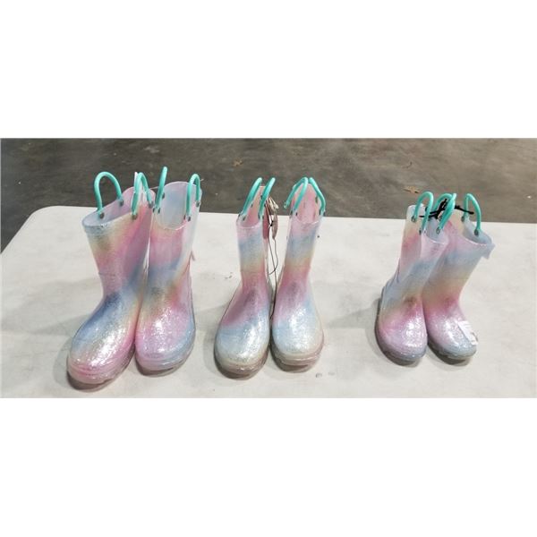 3 NEW GIRLS INFANT/KIDS GUM BOOTS SIZE 8 AND 11