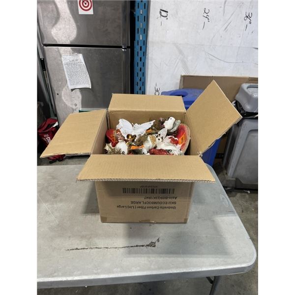 BOX OF NEW CHRISTMAS DECORATIONS
