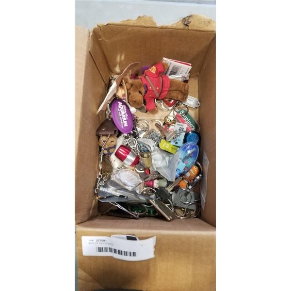 BOX OF KEYCHAINS