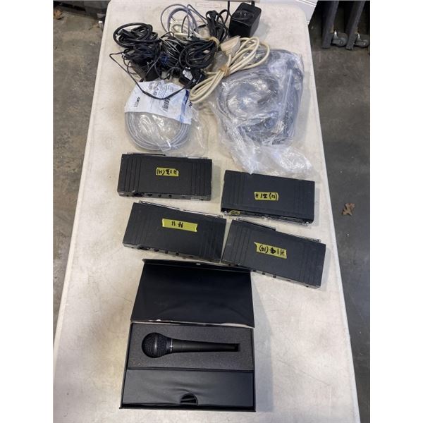 MICROPHONE IN CASE, TRANSFORMERS, ETC