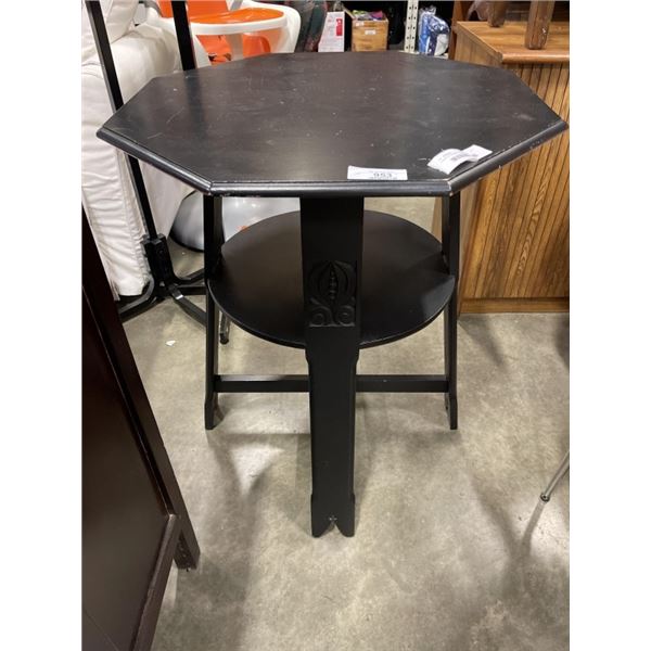 BLACK OCTAGONAL 2 TIER TABLE